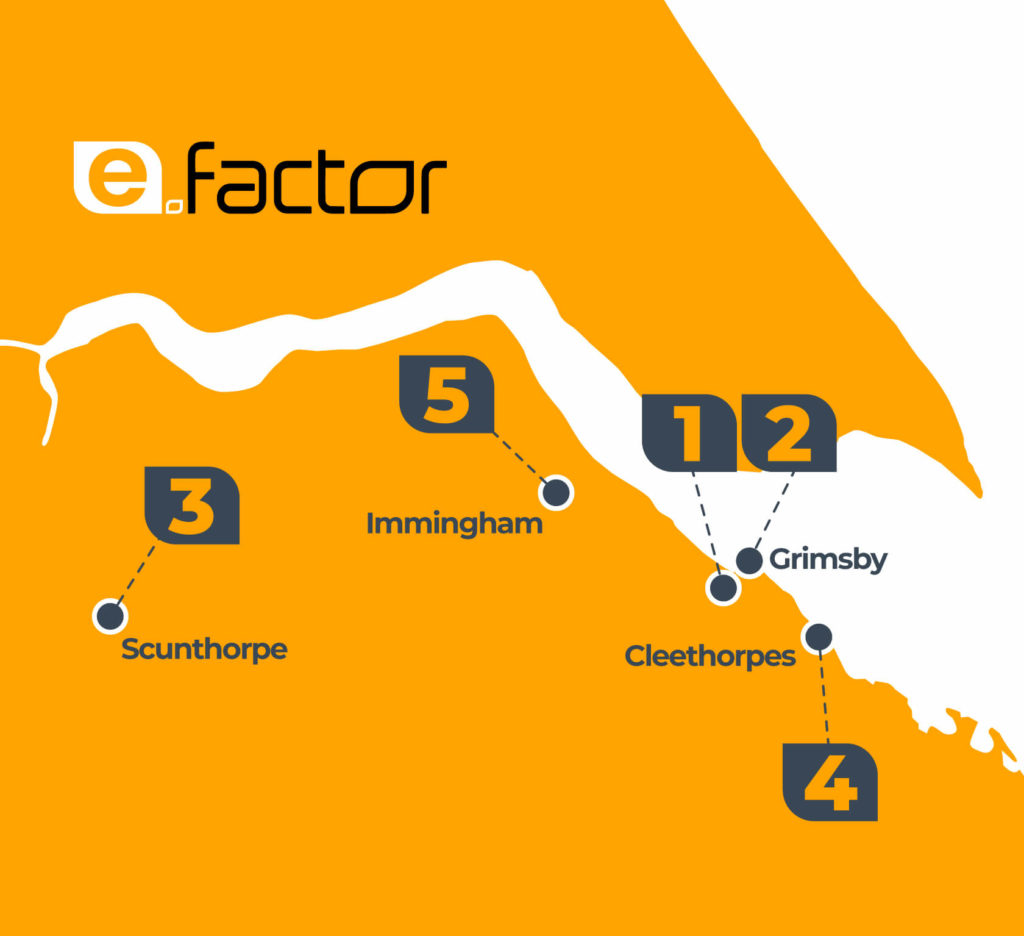 A map showcasing the locations of the e factor with keywords integrated.