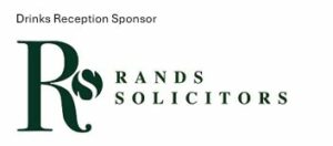 Logo of Rands Solicitors, the drinks reception sponsor for the Great Big Small Awards. The logo features a large stylized "R" and "S" with "RANDS SOLICITORS" written beside it.