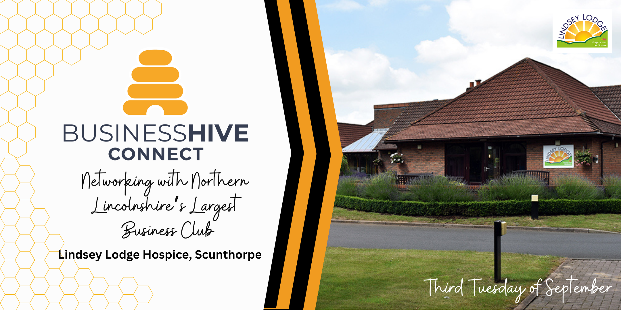 Join "Business Hive Connect" at Lindsey Lodge Hospice in Scunthorpe for an unparalleled networking event with Northern Lincolnshire’s largest business club on the third Tuesday of September.