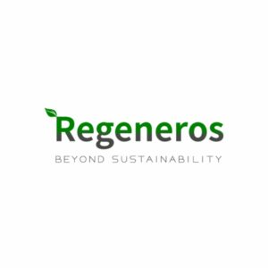 Regeneros logo with a green leaf above the "R" in "Regeneros" and the tagline "Beyond Sustainability" below in grey text on a white background, celebrating GBSB Festival Week 2024.